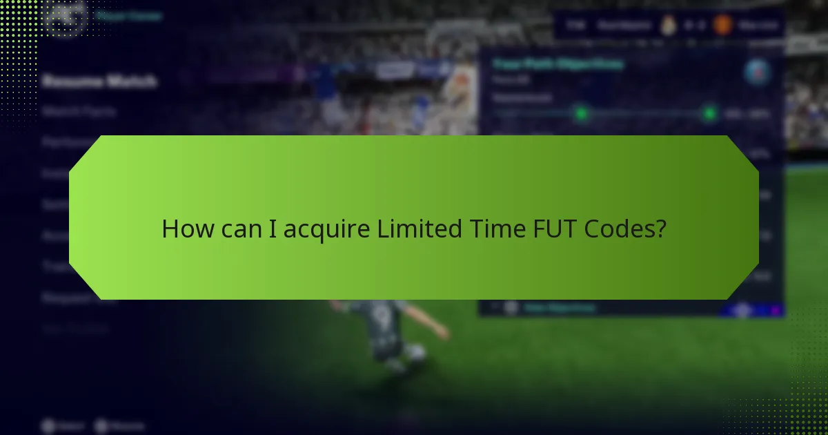 How can I acquire Limited Time FUT Codes?